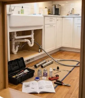 Residential Drain Installation Montreal — licensed plumber installing basement drain