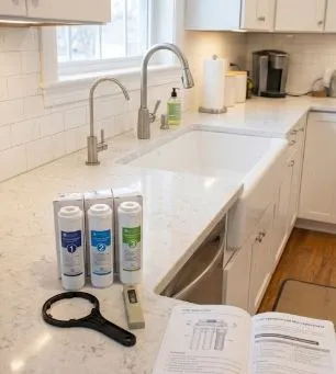 Reverse osmosis water purification system installed by licensed Montreal plumber